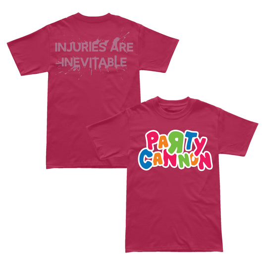 Party Cannon "Injuries Are Inevitable - Pink" T-Shirt