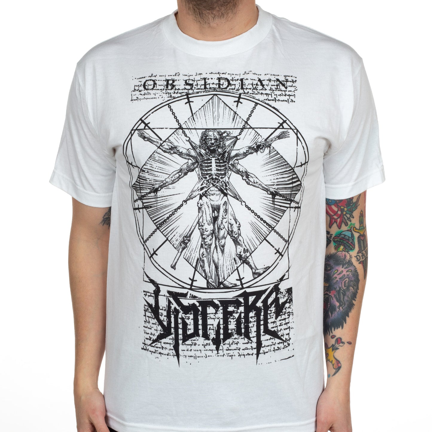 Viscera "Flailed Vitruvian Man (White)" T-Shirt