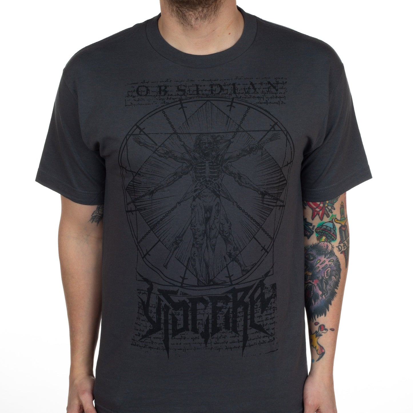 Viscera "Flailed Vitruvian Man (Grey)" T-Shirt